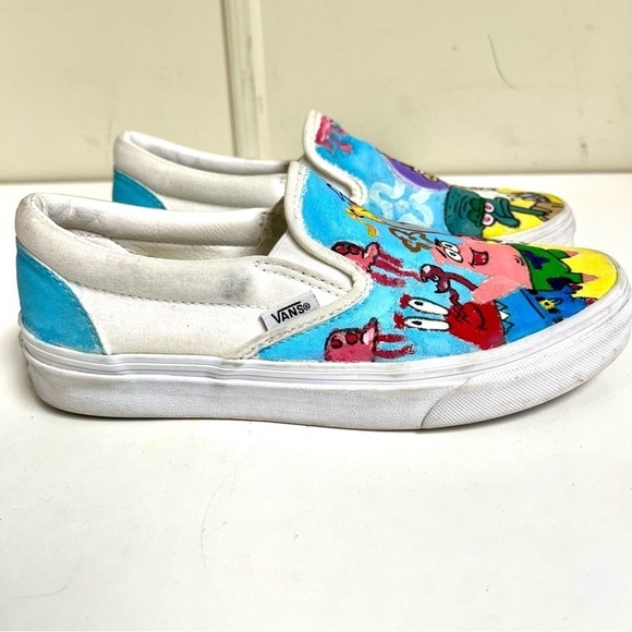 VANS SpongeBob Patrick RARE custom painted shoes women’s size 7.5 - Picture 2 of 9